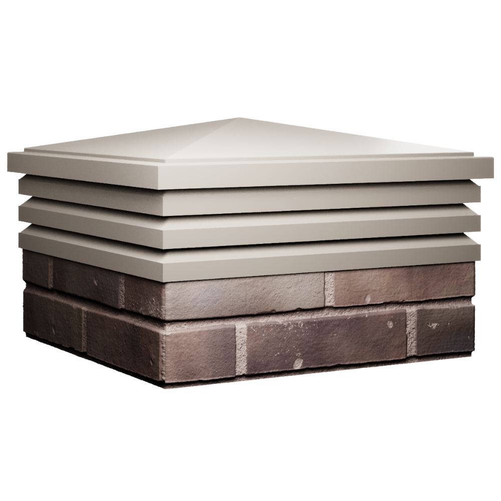 Колпак Zking Бона ХайТек Бежевый на столб 2х2 кирпича (513х513мм) в Артеме фото