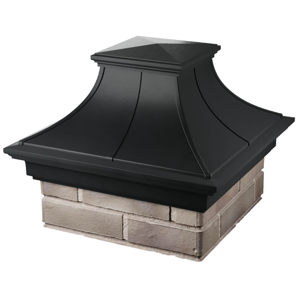 Колпак Zking Монблан Премиум Черный на столб 1.5х1.5 кирпича (385х385мм) в Артеме фото