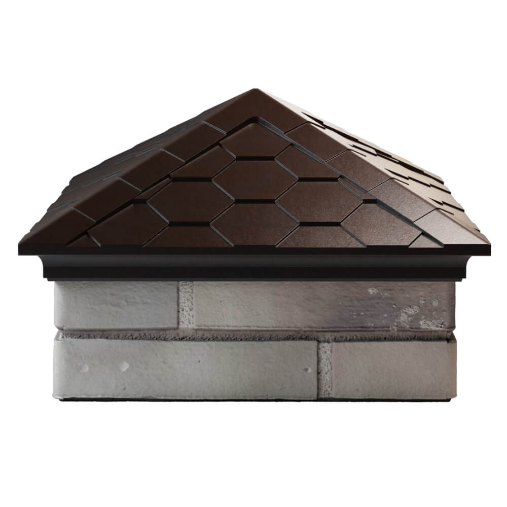 Колпак Zking Эверест Коричневый на столб 1.5х1.5 кирпича (390х390мм) Артем фото