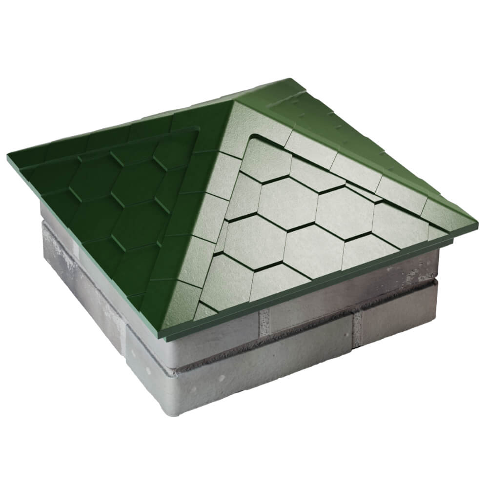 Колпак Zking Эверест Зеленый на столб 1.5х1.5 кирпича (390х390мм) в Артеме фото