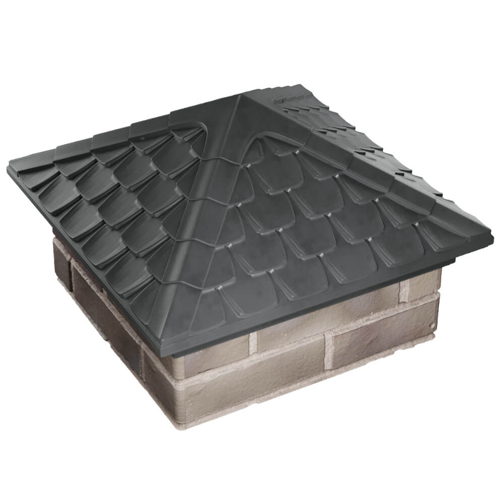 Колпак Zking Эльбрус Серый на столб 1.5х1.5 кирпича (385х385мм) в Артеме фото