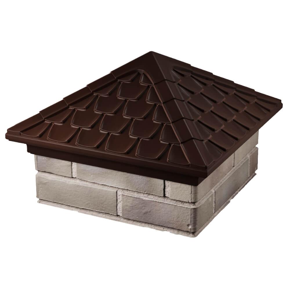 Колпак Zking Эльбрус Коричневый на столб 1.5х1.5 кирпича (385х385мм) в Артеме фото