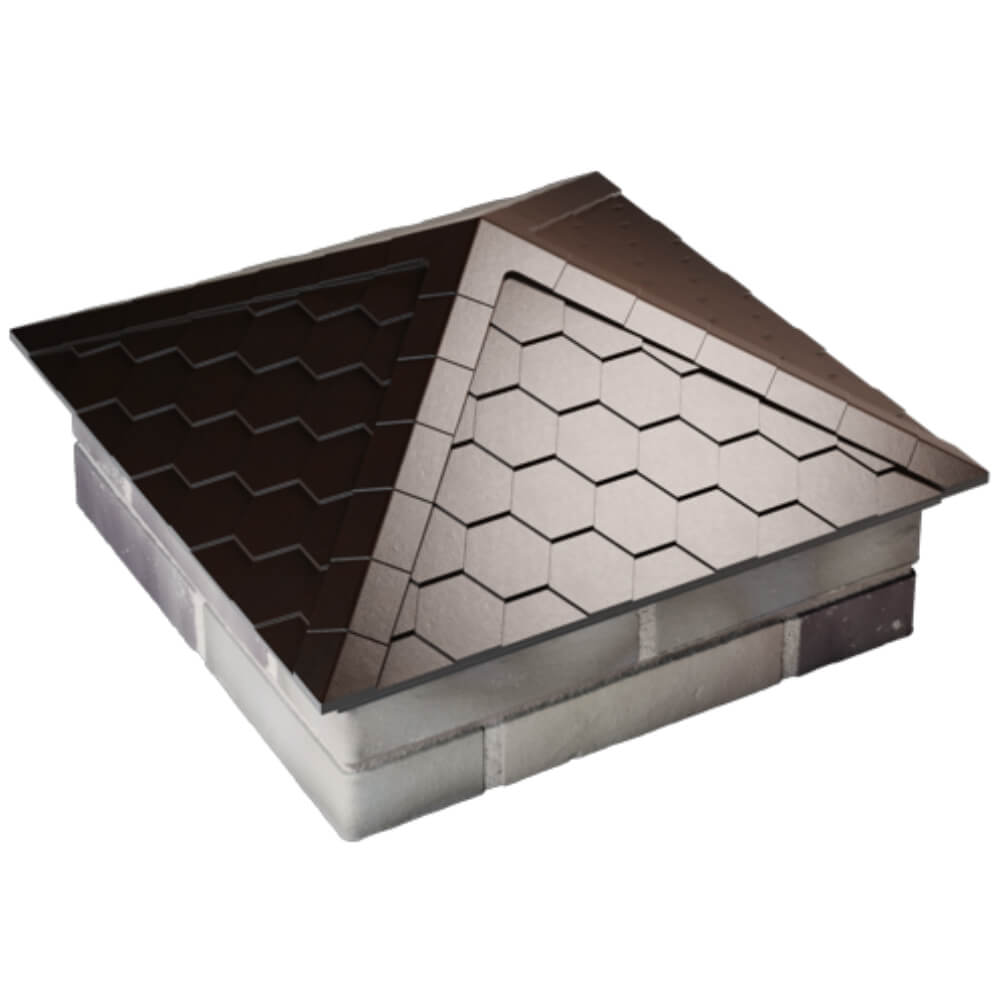 Колпак Zking Эверест Коричневый на столб 2х2 кирпича (535х535мм) Артем фото