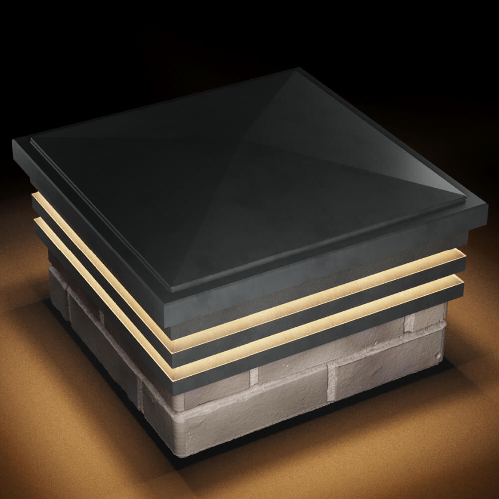 Колпак Zking Бона ХайТек Серый на столб 1.5х1.5 кирпича (385х385мм) с подсветкой в Артеме фото