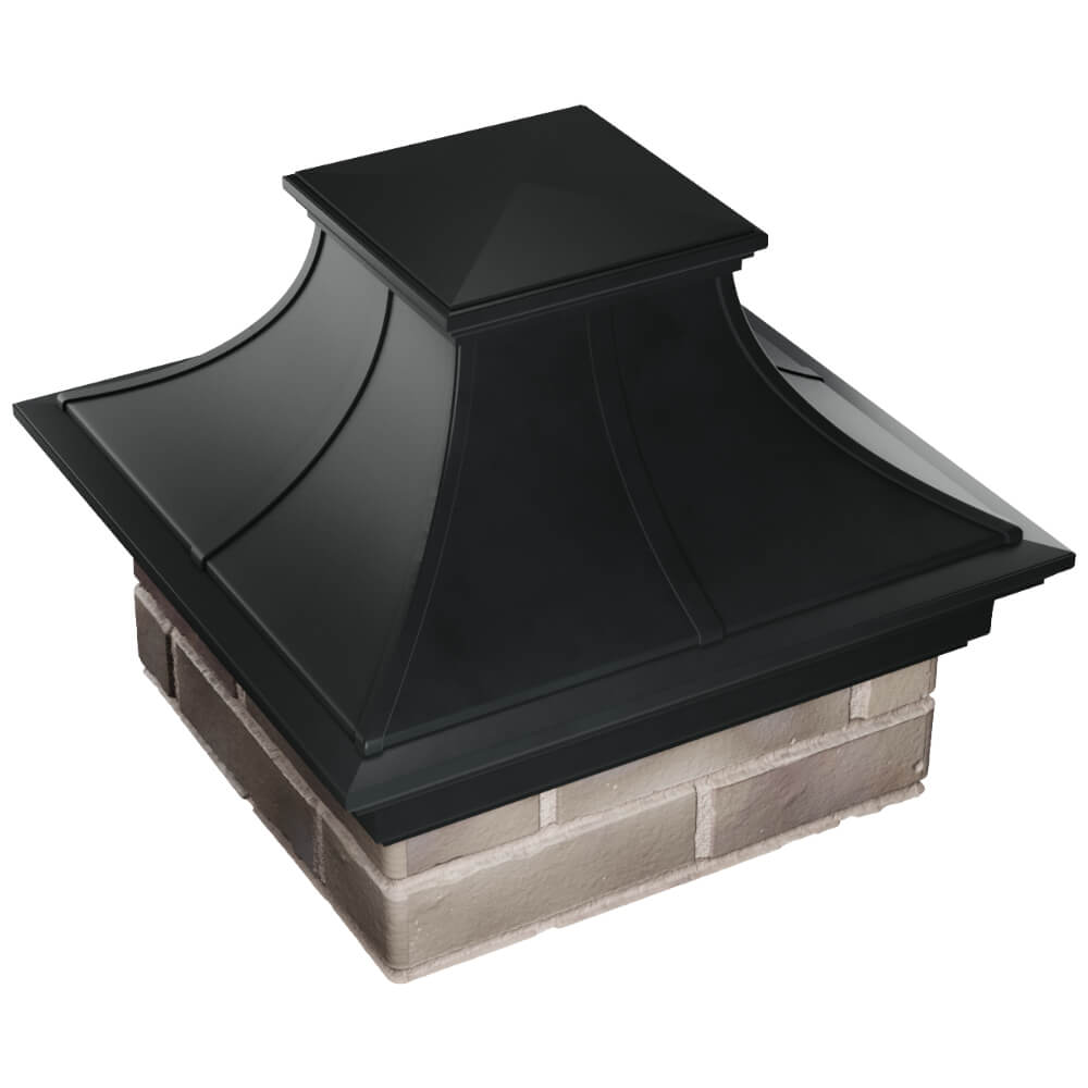 Колпак Zking Монблан Премиум Черный на столб 1.5х1.5 кирпича (385х385мм) в Артеме фото