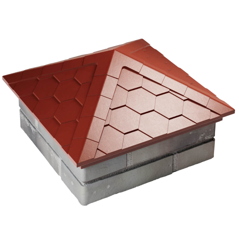 Колпак Zking Эверест Красный на столб 1.5х1.5 кирпича (390х390мм) в Артеме фото