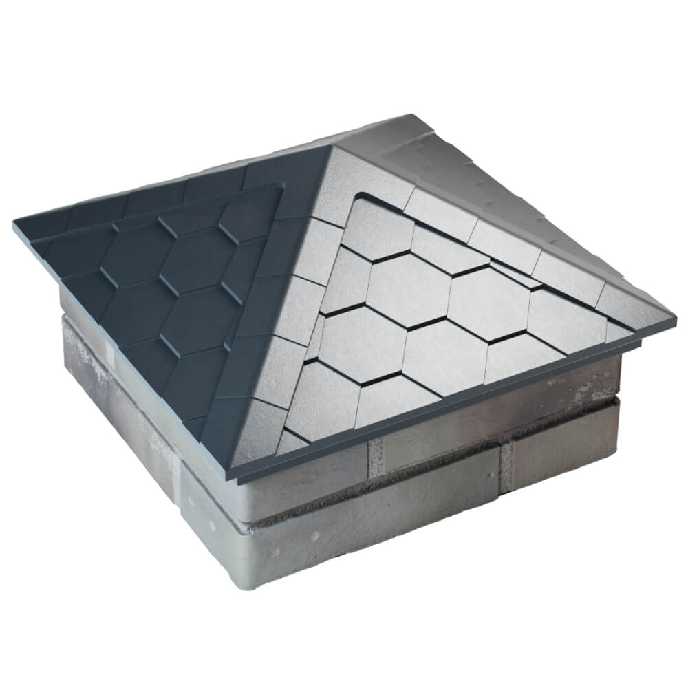 Колпак Zking Эверест Серый на столб 1.5х1.5 кирпича (390х390мм) в Артеме фото