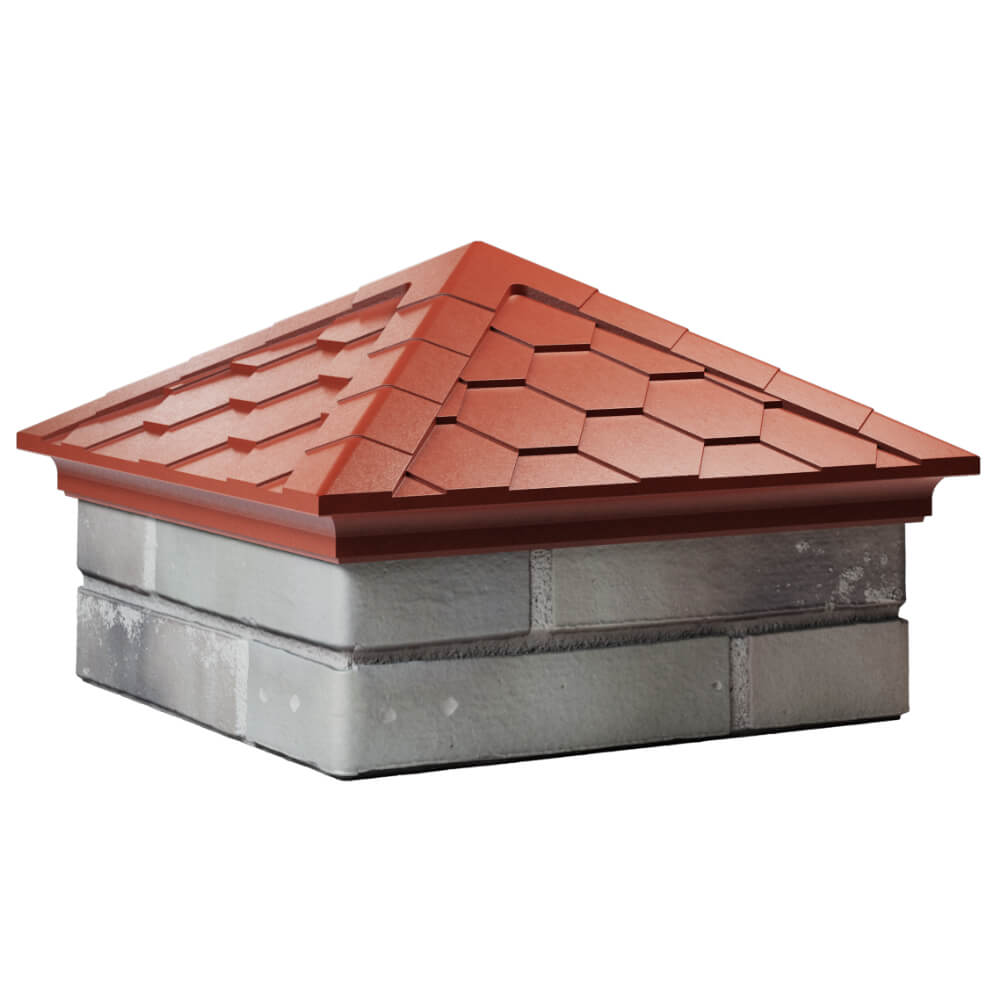 Колпак Zking Эверест Красный на столб 1.5х1.5 кирпича (390х390мм) в Артеме фото