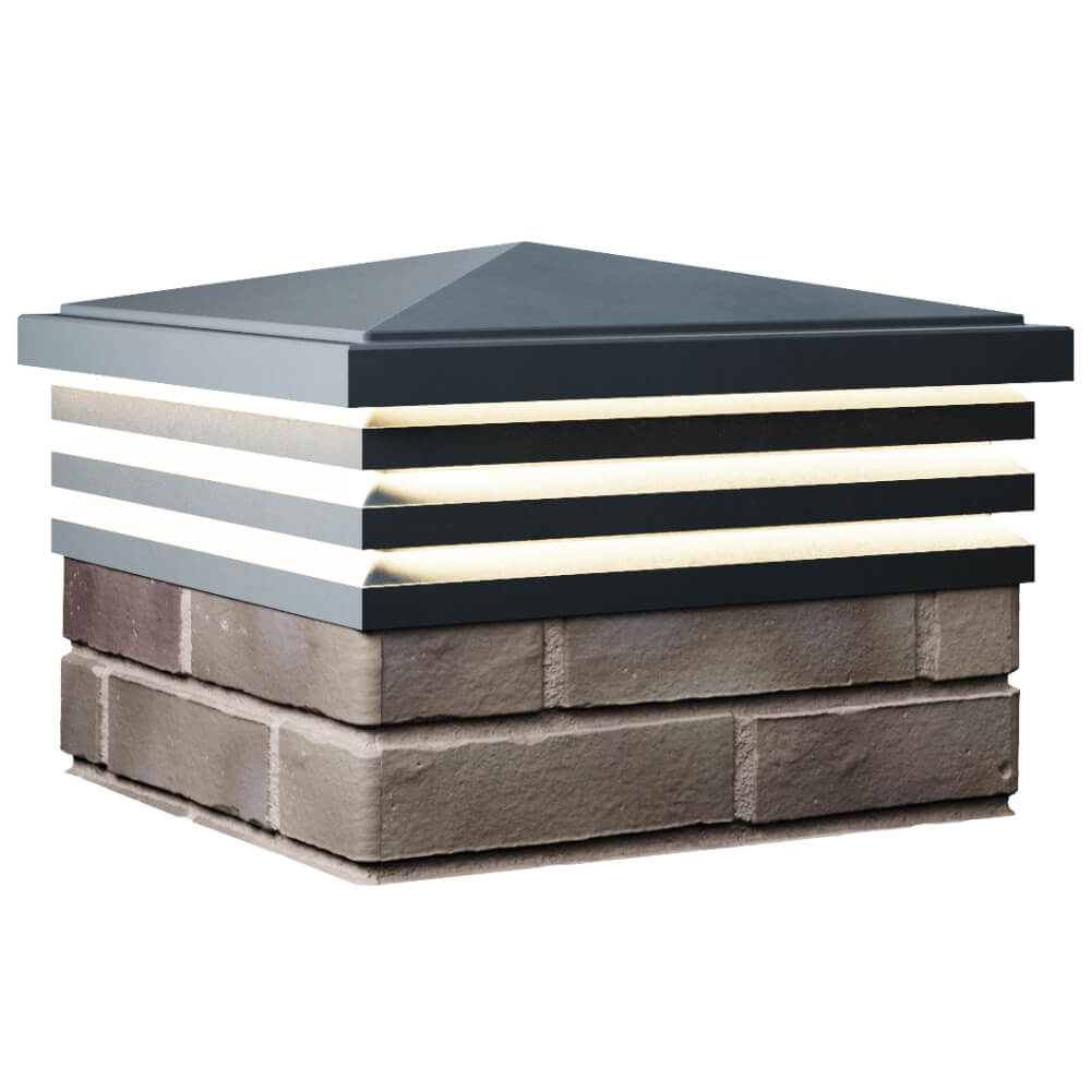 Колпак Zking Бона ХайТек Серый на столб 1.5х1.5 кирпича (385х385мм) с подсветкой в Артеме фото