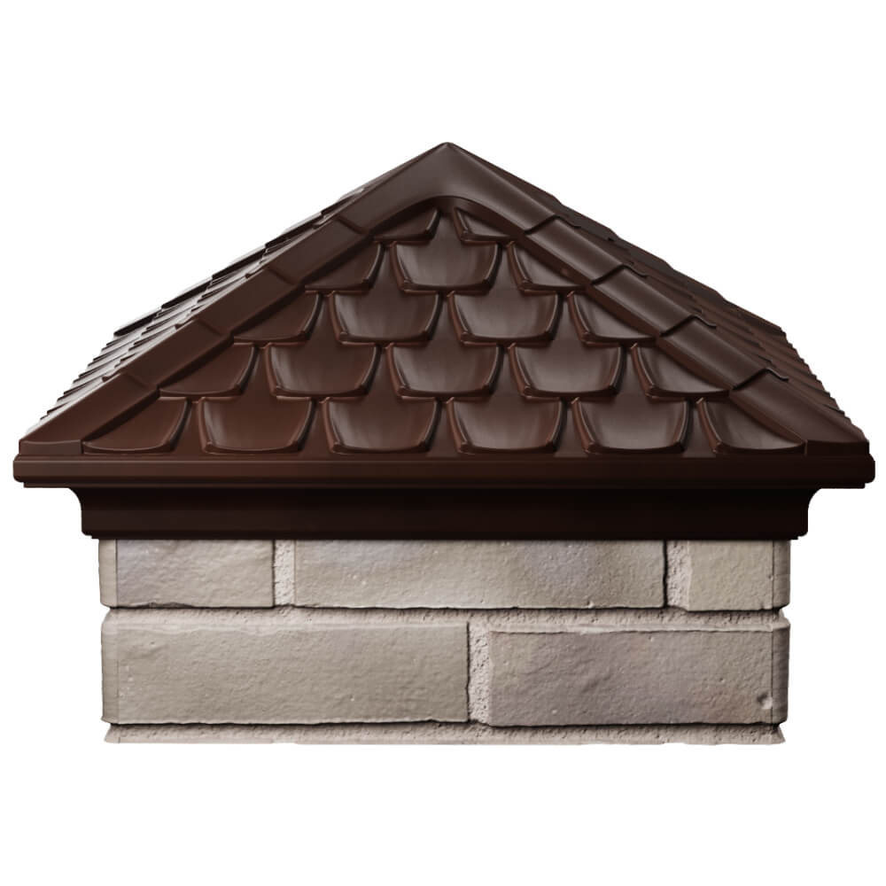 Колпак Zking Эльбрус Коричневый на столб 1.5х1.5 кирпича (385х385мм) Артем фото