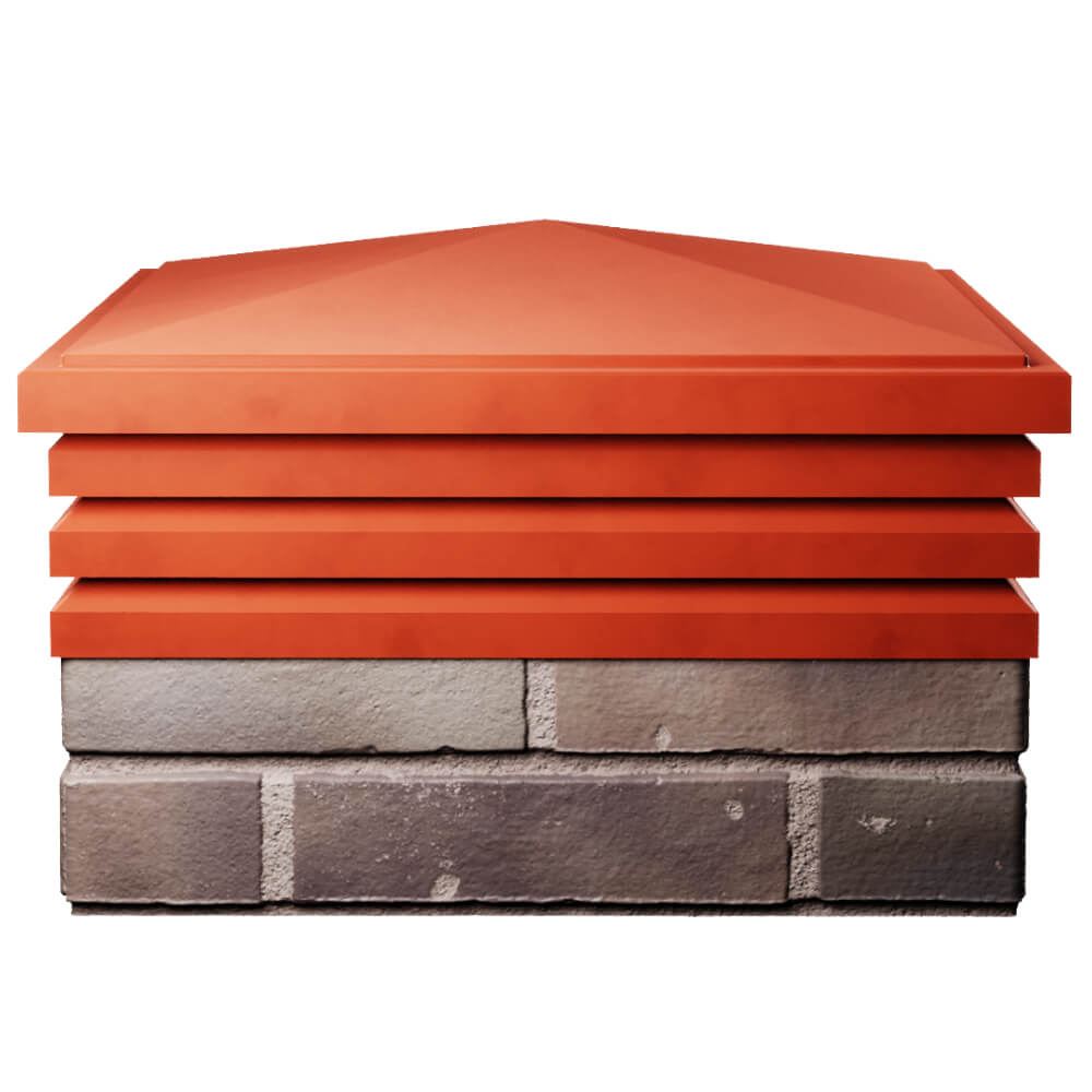 Колпак Zking Бона ХайТек Красный на столб 2х2 кирпича (513х513мм) Артем фото