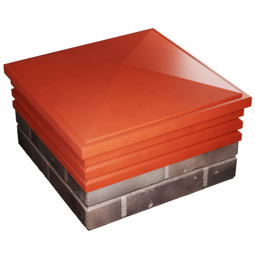 Колпак Zking Бона ХайТек Красный на столб 2х2 кирпича (513х513мм) в Артеме фото