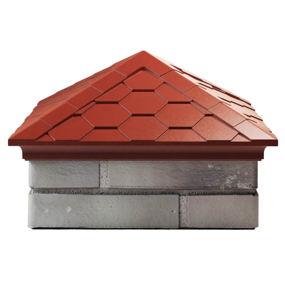 Колпак Zking Эверест Красный на столб 1.5х1.5 кирпича (390х390мм) Артем фото