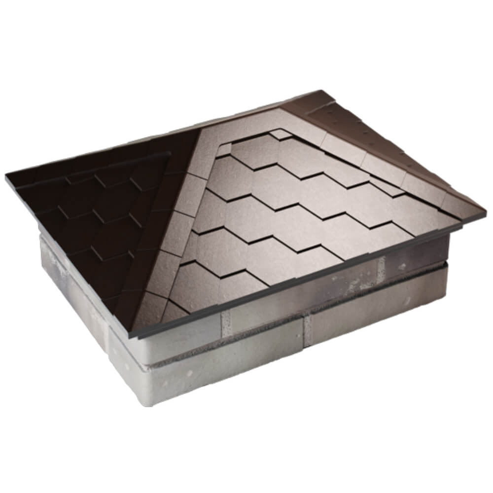 Колпак Zking Эверест Коричневый на столб 2х1.5 кирпича (520х390мм) Артем фото