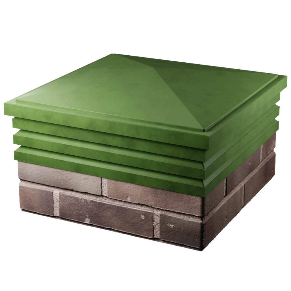 Колпак Zking Бона ХайТек Зеленый на столб 2х2 кирпича (513х513мм)