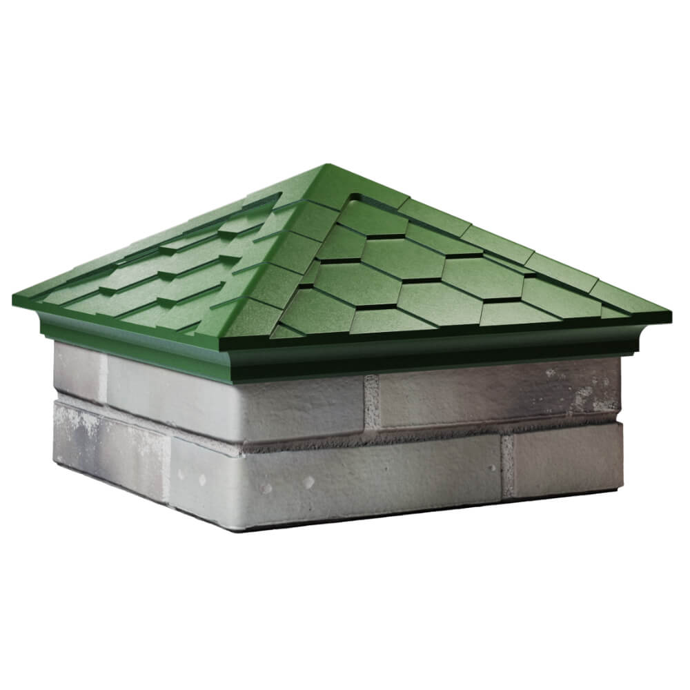 Колпак Zking Эверест Зеленый на столб 1.5х1.5 кирпича (390х390мм) в Артеме фото