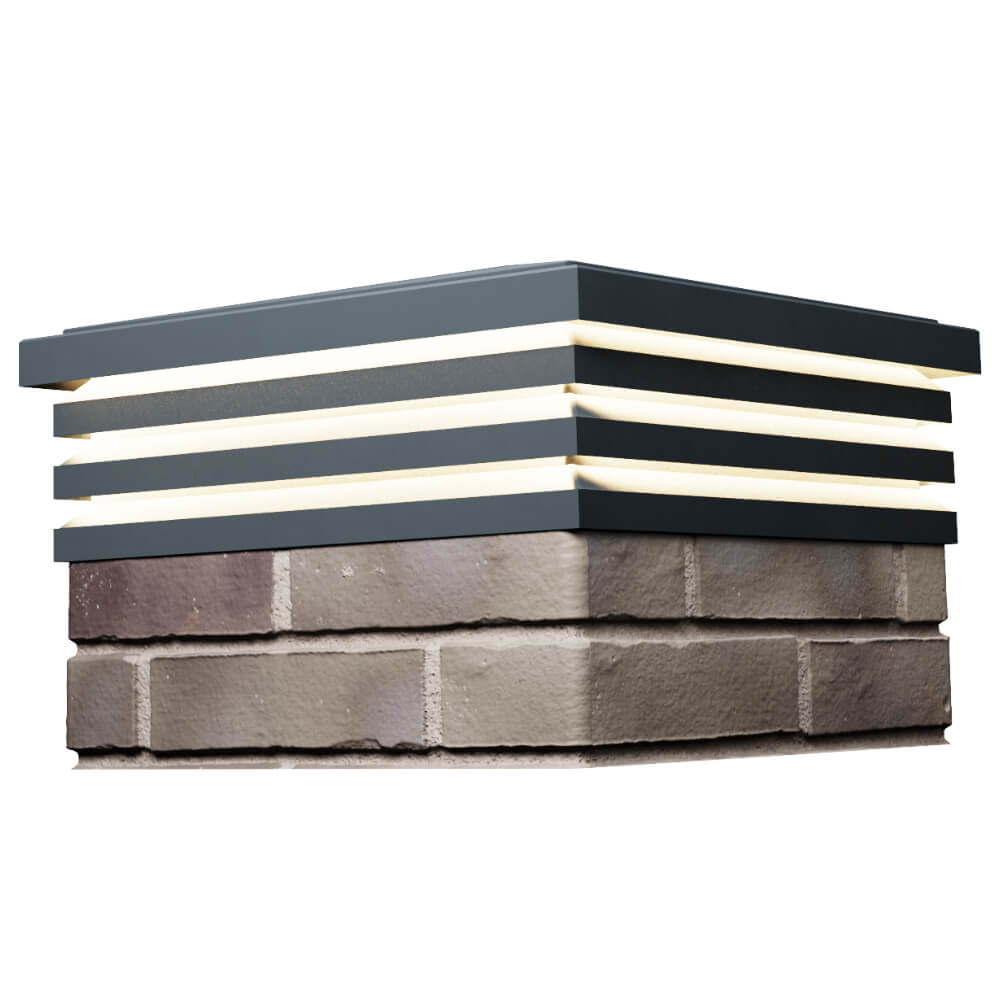 Колпак Zking Бона ХайТек Серый на столб 1.5х1.5 кирпича (385х385мм) с подсветкой в Артеме фото