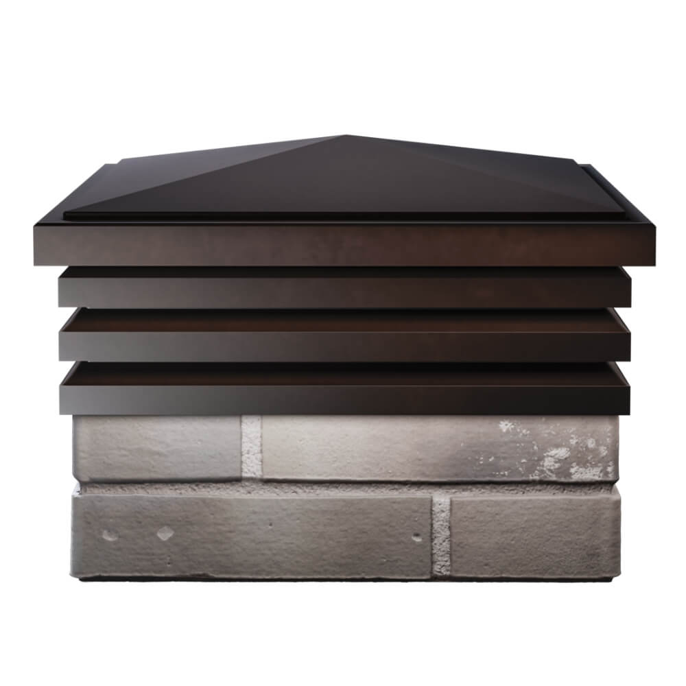 Колпак Zking Бона ХайТек Коричневый на столб 1.5х1.5 кирпича (385х385мм) Артем фото