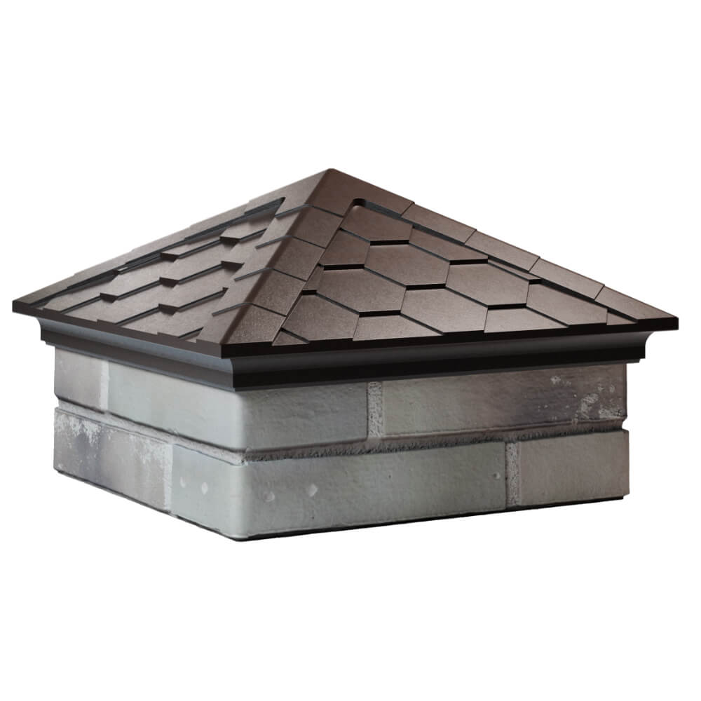 Колпак Zking Эверест Коричневый на столб 1.5х1.5 кирпича (390х390мм) в Артеме фото