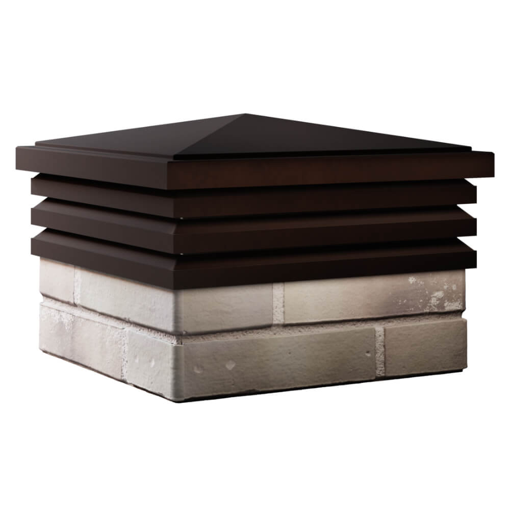 Колпак Zking Бона ХайТек Коричневый на столб 1.5х1.5 кирпича (385х385мм) в Артеме фото